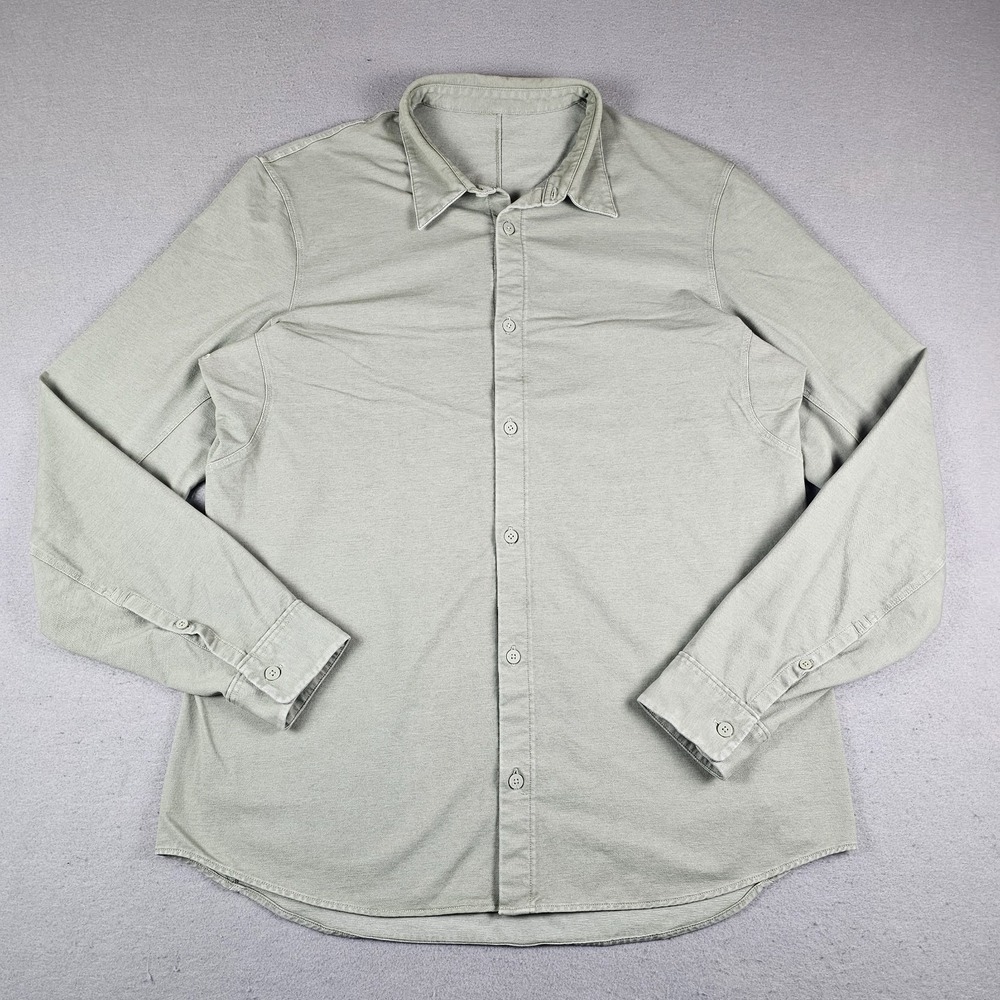 Lululemon Commission Long Sleeve Shirt Men Large Green Button Down Oxford Vented